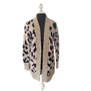 Mossimo Pink Leopard Print Sweater (Small)